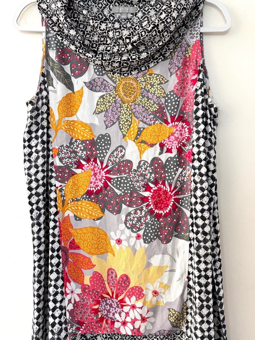 Habitat Floral Cowl Tank in Gray, Pink & Yellow